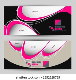 Banner for advertisement. Flyer design or web template set. Vector illustration commercial promotion background. Pink and black color.