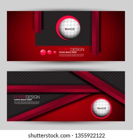 Banner for advertisement. Flyer design or web template set. Vector illustration commercial promotion background. Red and black color.