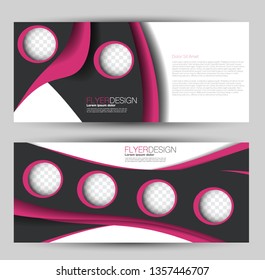 Banner for advertisement. Flyer design or web template set. Vector illustration commercial promotion background. Black and pink color.