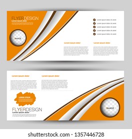 Banner for advertisement. Flyer design or web template set. Vector illustration commercial promotion background. Orange color.