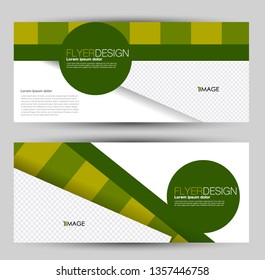 Banner for advertisement. Flyer design or web template set. Vector illustration commercial promotion background. Green color.