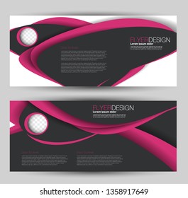 Banner for advertisement. Flyer design or web template set. Vector illustration commercial promotion background. Black and pink color.