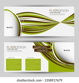 Banner for advertisement. Flyer design or web template set. Vector illustration commercial promotion background. Green and brown color.
