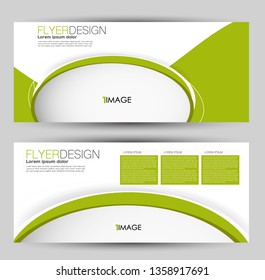 Banner for advertisement. Flyer design or web template set. Vector illustration commercial promotion background. Green color.