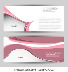 Banner for advertisement. Flyer design or web template set. Vector illustration commercial promotion background. Pink color.
