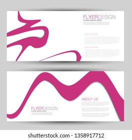 Banner for advertisement. Flyer design or web template set. Vector illustration commercial promotion background. Pink color.