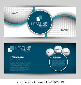 Banner for advertisement. Flyer design or web template set. Vector illustration commercial promotion background. Blue color.