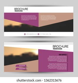 Banner for advertisement. Flyer design or web template set. Vector illustration commercial promotion background. Purple color.