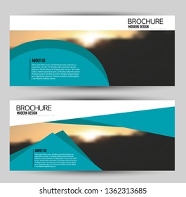 Banner for advertisement. Flyer design or web template set. Vector illustration commercial promotion background. Blue color.