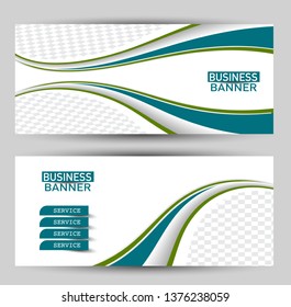 Banner for advertisement. Flyer design or web template set. Vector illustration commercial promotion background. Green color.
