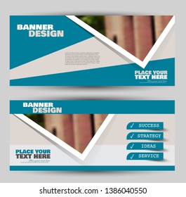Banner for advertisement. Flyer design or web template set. Vector illustration commercial promotion background. Blue color.