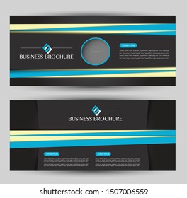 Banner for advertisement. Flyer design or web template set. Vector illustration commercial promotion background. Blue, yellow, and black color.