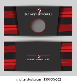 Banner for advertisement. Flyer design or web template set. Vector illustration commercial promotion background. Red and black color.