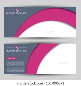 Banner for advertisement. Flyer design or web template set. Vector illustration commercial promotion background. Pink and grey color.