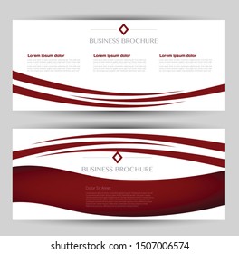 Banner for advertisement. Flyer design or web template set. Vector illustration commercial promotion background. Red color.