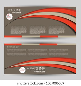 Banner for advertisement. Flyer design or web template set. Vector illustration commercial promotion background. Brown and orange color.