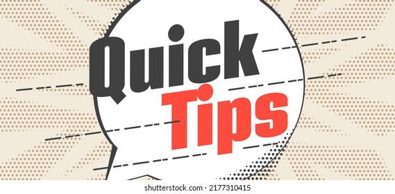 Banner advertising quick tips idea advice information. Helpful solution and support service for business and marketing announcement vector illustration