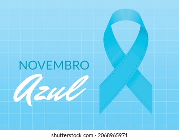 Banner auf blauen November (Novembro azul). Prostatakrebsbewusstsein blauer Hintergrund