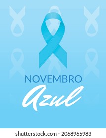 Banner auf blauen November (Novembro azul). Prostatakrebsbewusstsein Hintergrund