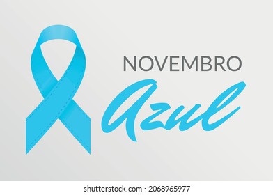 Banner auf blauen November (Novembro azul). Prostatakrebsbewusstsein grauer Hintergrund