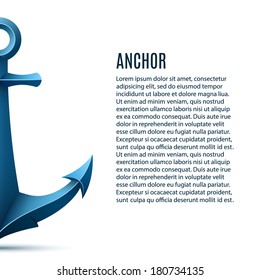 Banner with anchor. Perfect for your presentations. Vector illustration