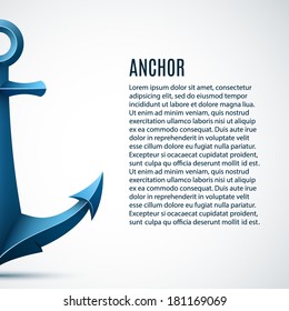 Banner with anchor. Perfect for your presentations. Vector illustration