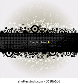 Banner with application of circles, background from circles