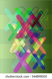banner around alphabet and X, emblematic form