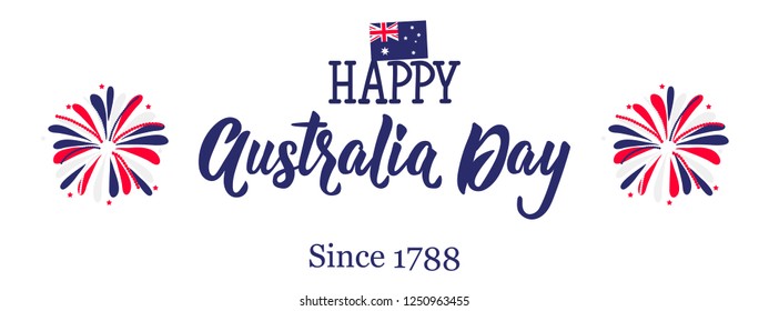 Banner for Australia day celebration. Since 1788. vector graphics illustration.