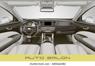 Banner auto salon Eps 10 vector Background auto salon Icon gray 