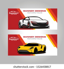 Banner Automotive Car Sport. advertisement poster. Information. Store. Action. Landscape poster. Digital banner. Flyer. Booklet. Brochure. Web design.