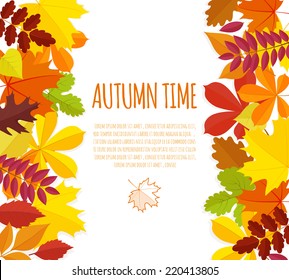 banner with autumn foliage.vector illustration eps10