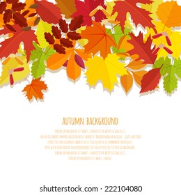 banner with autumn foliage.vector illustration eps10