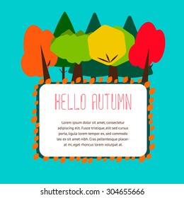 Banner with an autumn in the forest. Vector illustration