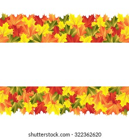 Banner with autumn maple leaves