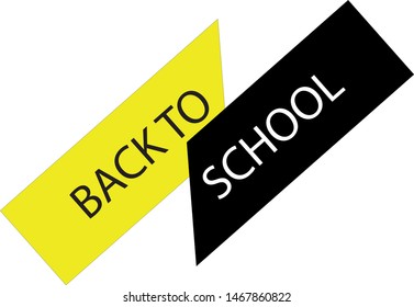 banner back to school on yellow and black stripes