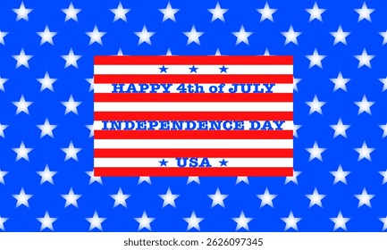 Banner or background for the 4th of July, USA Independence Day. Elements of the US flag. Greeting card.