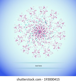 banner or background with abstract flower or your text. Vector template