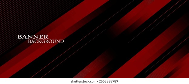 Banner background. black. red gradation. bright. abstarct . slash line. memphis eps 10