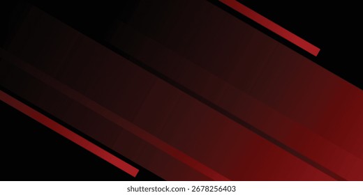 Fondo de Anuncio negro rojo gradación brillante línea de corte abstracto. Vector EPS10