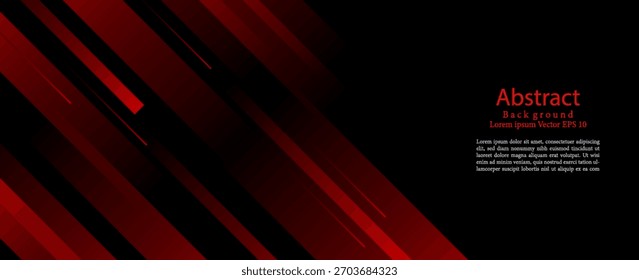 Fundo da faixa. preto. gradação vermelha. brilhante. abstrato . linha de barra. ilustração vetorial,