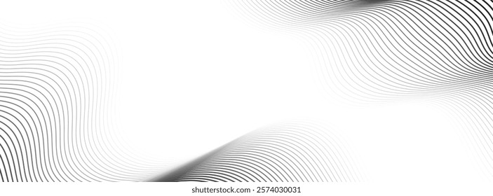 banner background, black and white, wave , Line effect abstract , eps 10	

