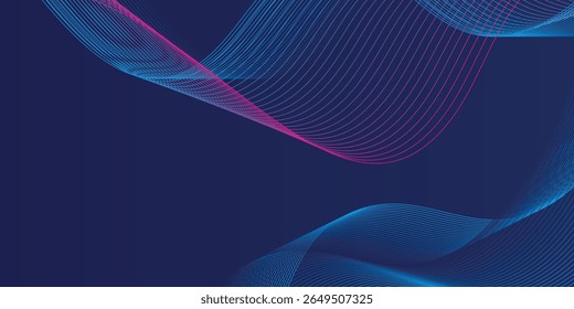 Fondo de Anuncio gradaciones azules con líneas onduladas gradaciones de color rosa y azul. Vector de ilustración de diseño de patrón abstracto EPS10