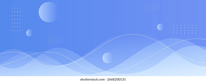Fondo de Anuncio gradaciones azules y línea de onda, memphis.colorful.Vector eps 10