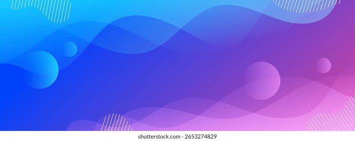 Banner Hintergrund blau und rosa Farbverlauf bunt.abstrakte Memphis Hintergrund mit Wellen Shapes.abstract .Vektor eps 10