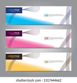Banner background. Blue, pink and yellow modern design.vector illustration