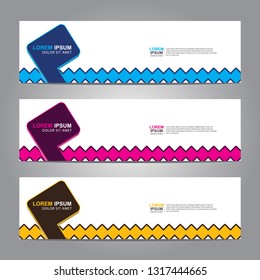 Banner background. Blue, pink and yellow modern design.vector illustration