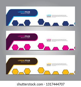 Banner background. Blue, pink and yellow modern design.vector illustration