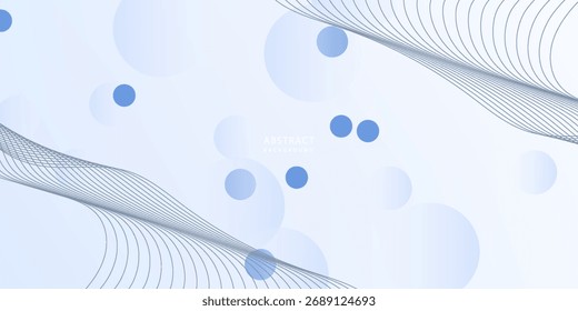 Banner background blue and white gradations wave line abstract memphis background. simple presentation, and simple design.