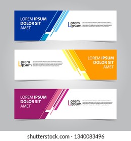 Banner background. business template. modern design. Vector abstract design banner web template in blue orange red color. - Vector